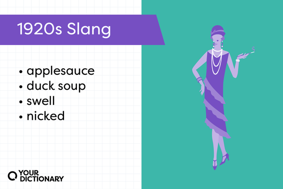 Art Deco Golden Woman as 1920s slang examples